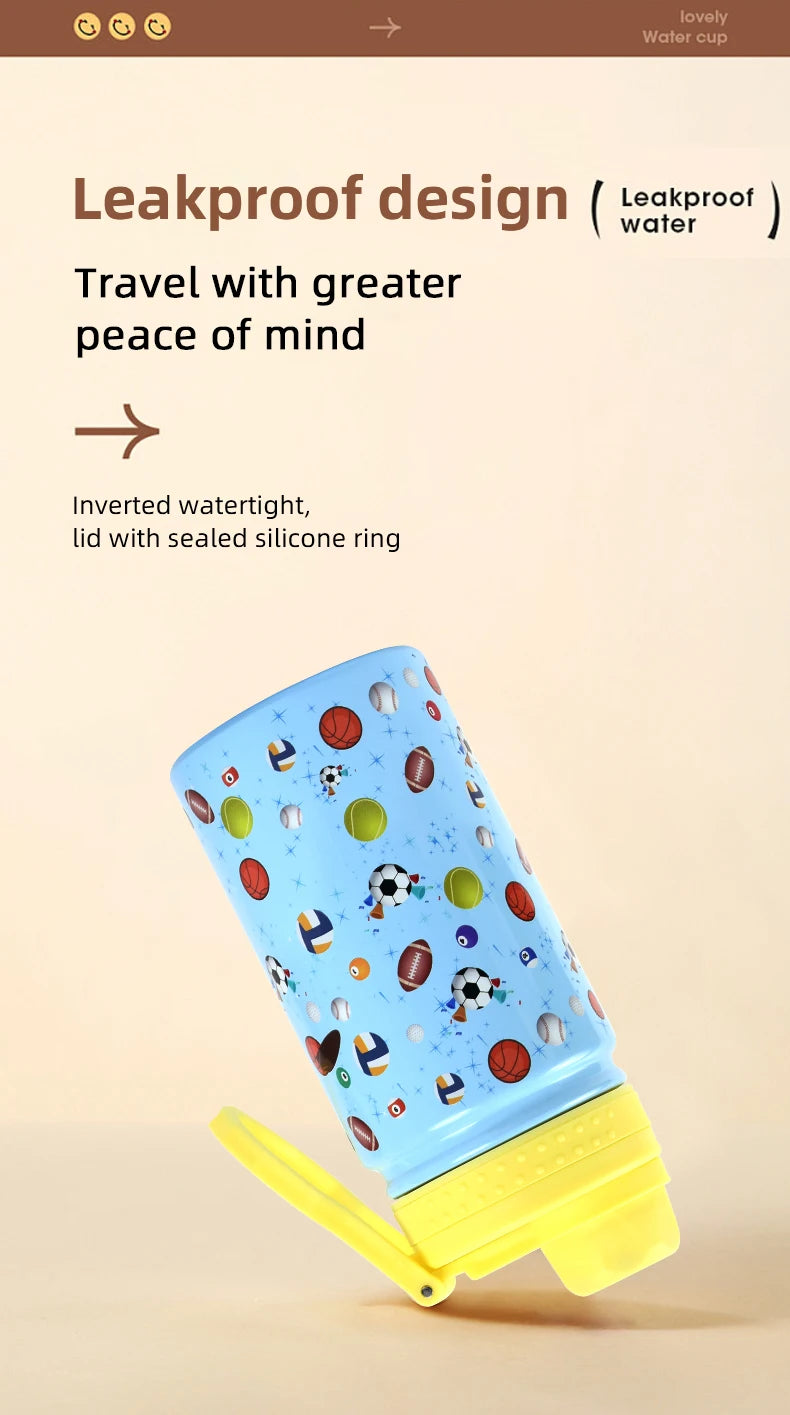 Kids Water Bottles with Drinking Straw