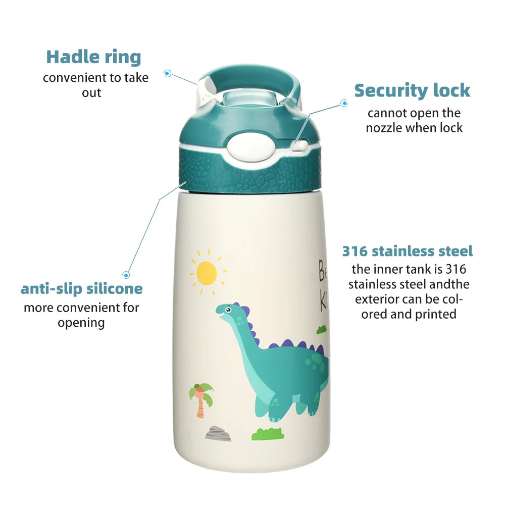 Kids Water Bottles with Drinking Straw