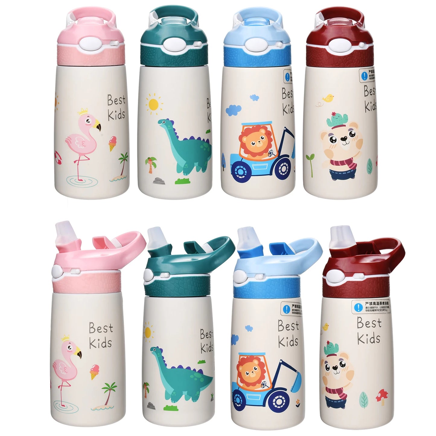 Kids Water Bottles with Drinking Straw