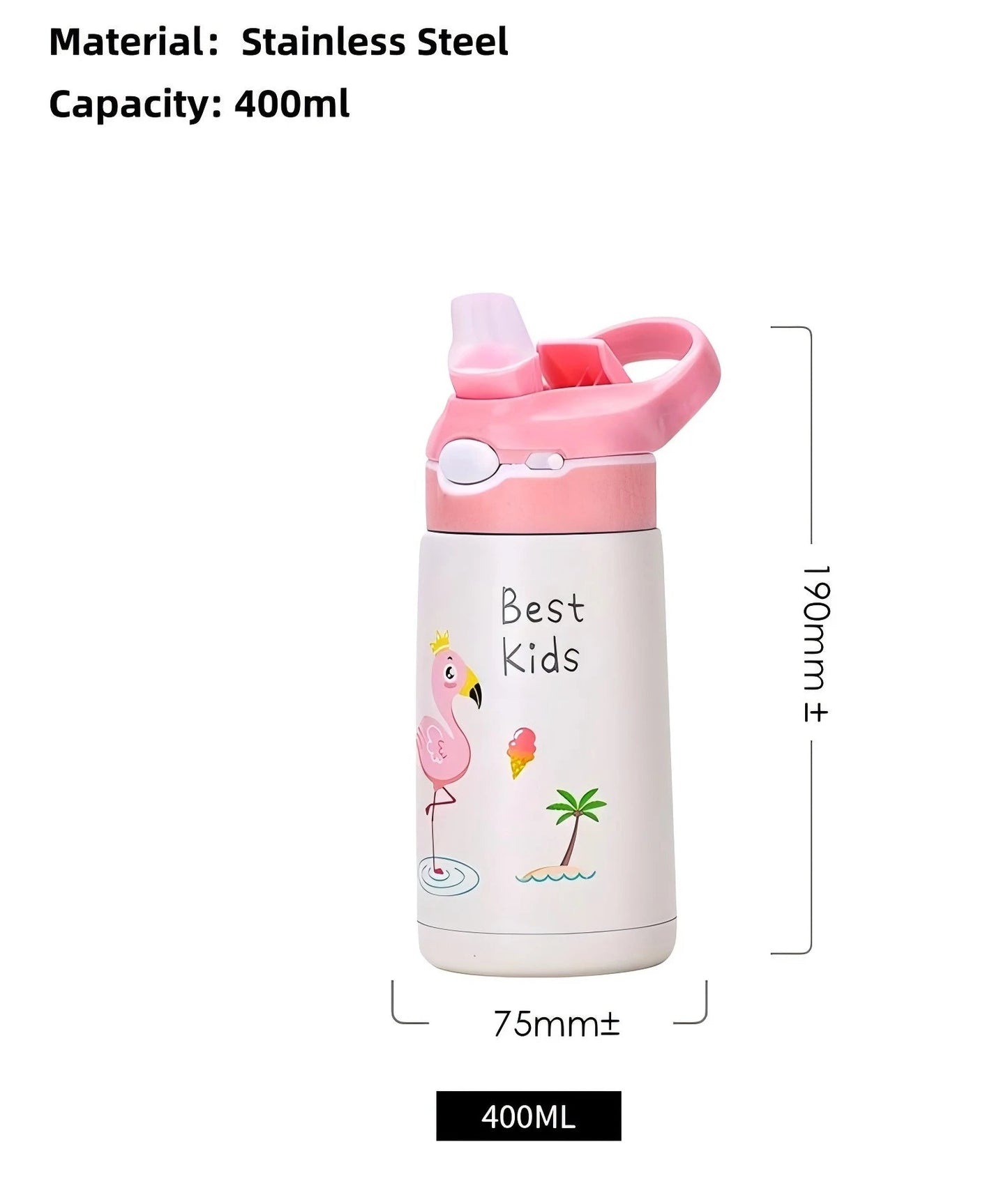 Kids Water Bottles with Drinking Straw
