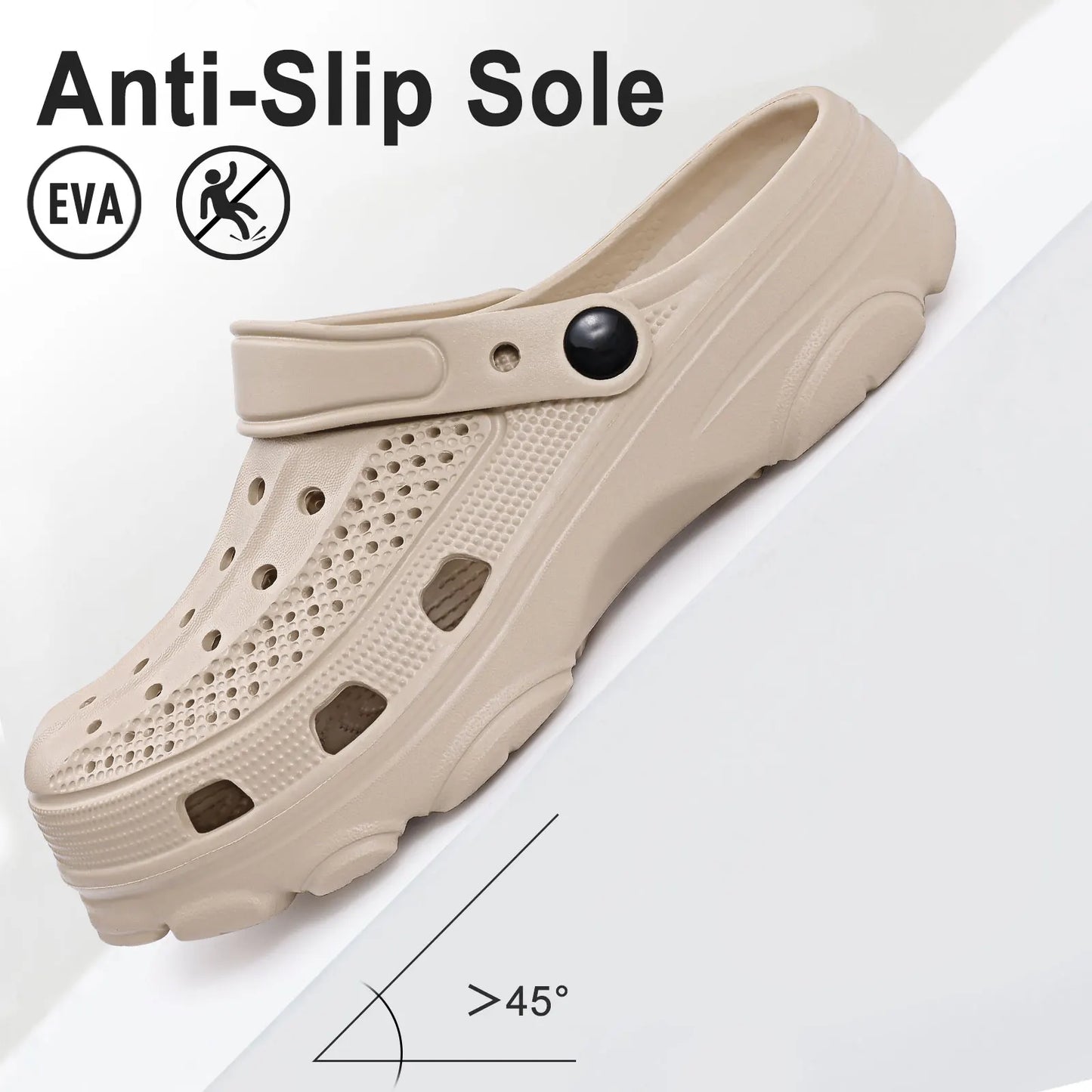 Comwarm Men Clogs Slippers Breathable Garden Sandals Non-Slip Comfort Beach Shoes Men Sandals Indoor Outdoor Casual Fishing Shoe