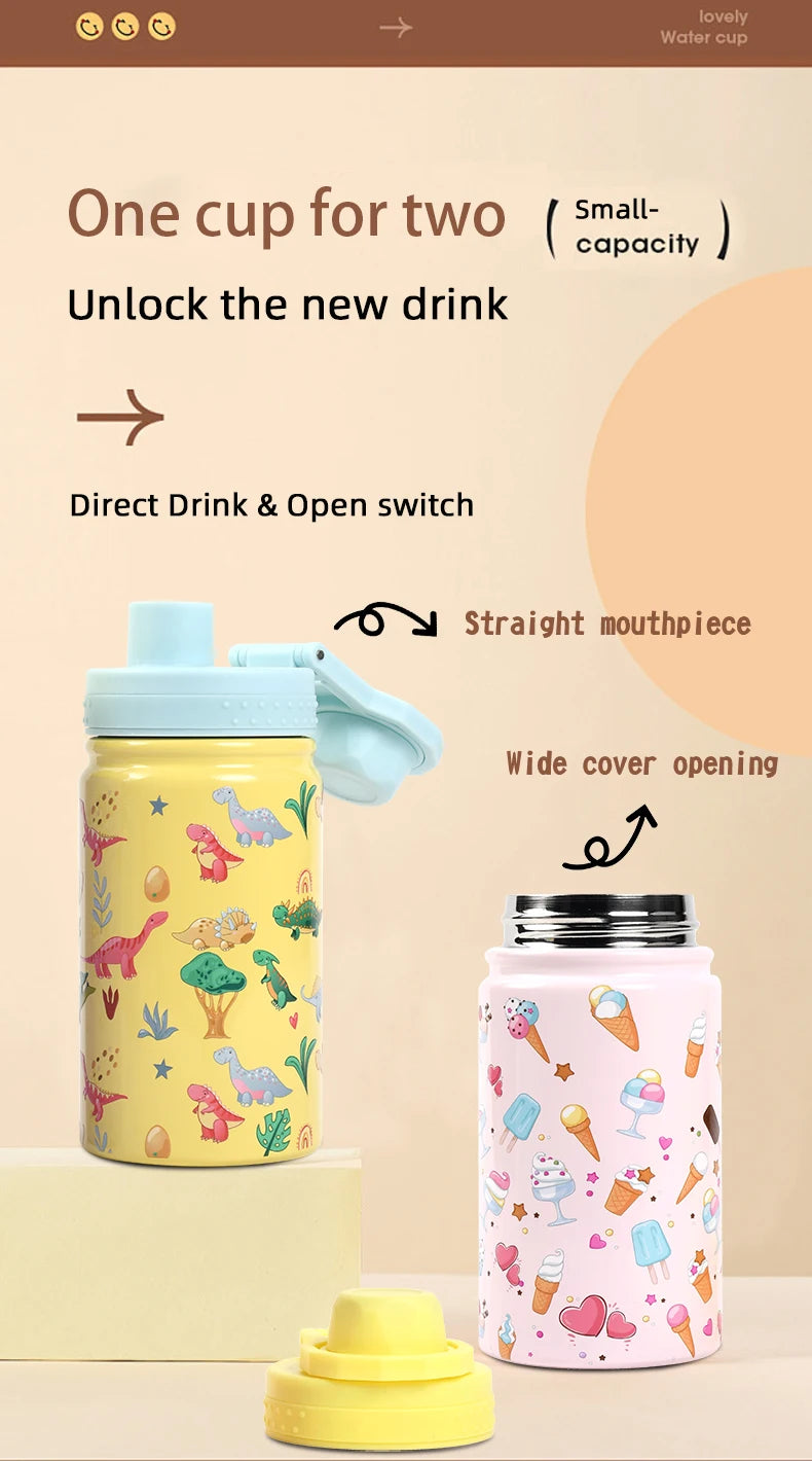 Kids Water Bottles with Drinking Straw