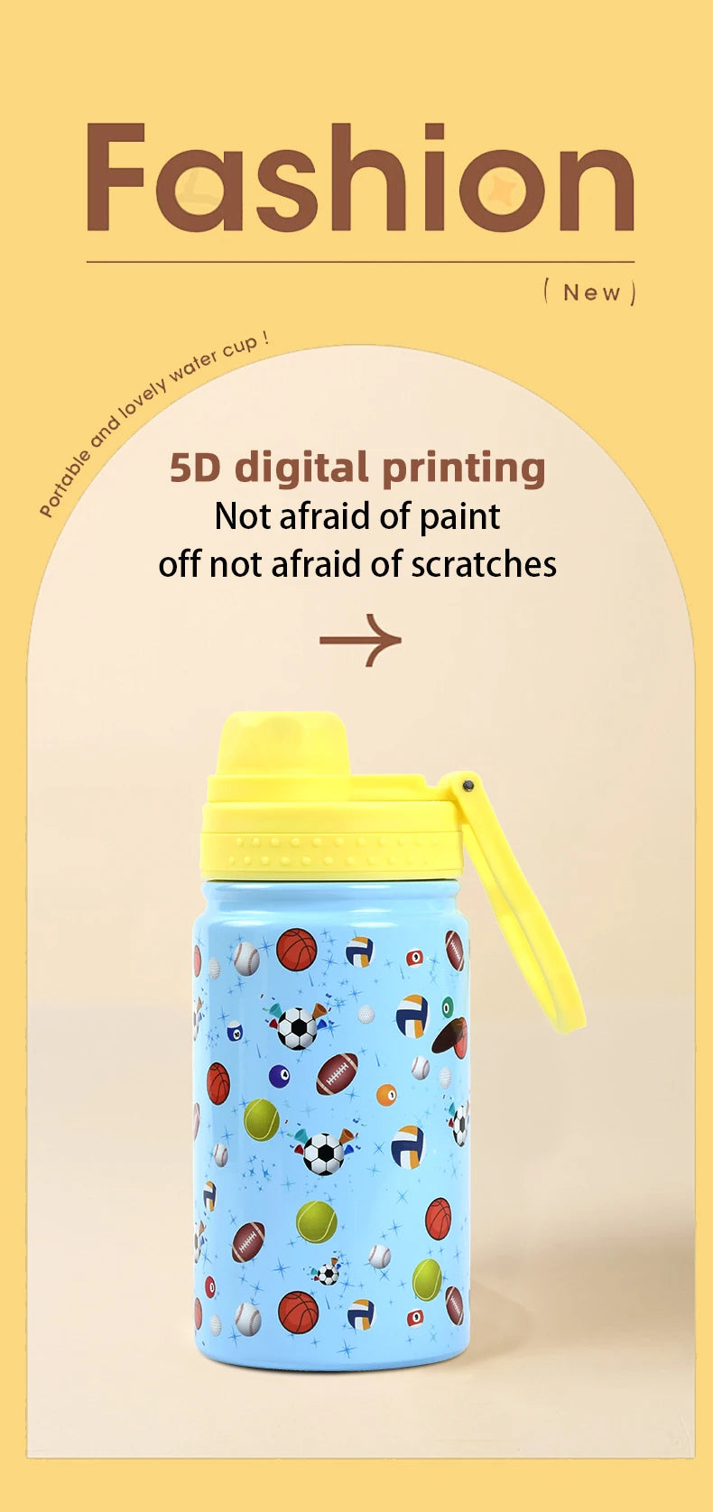 Kids Water Bottles with Drinking Straw