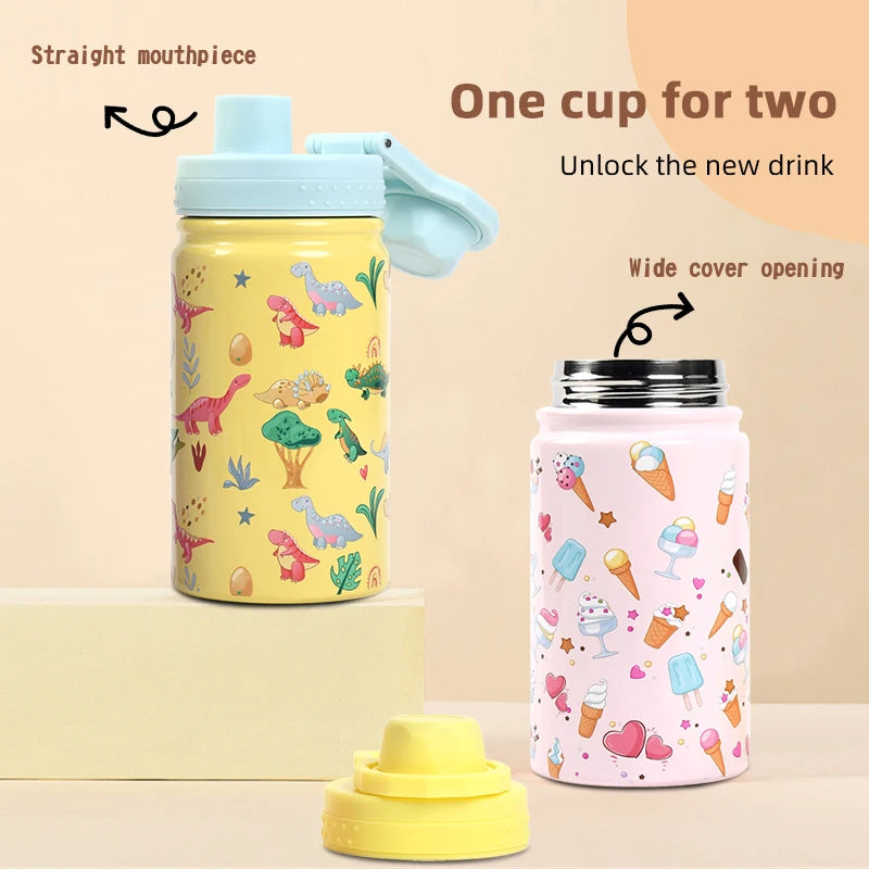 Kids Water Bottles with Drinking Straw