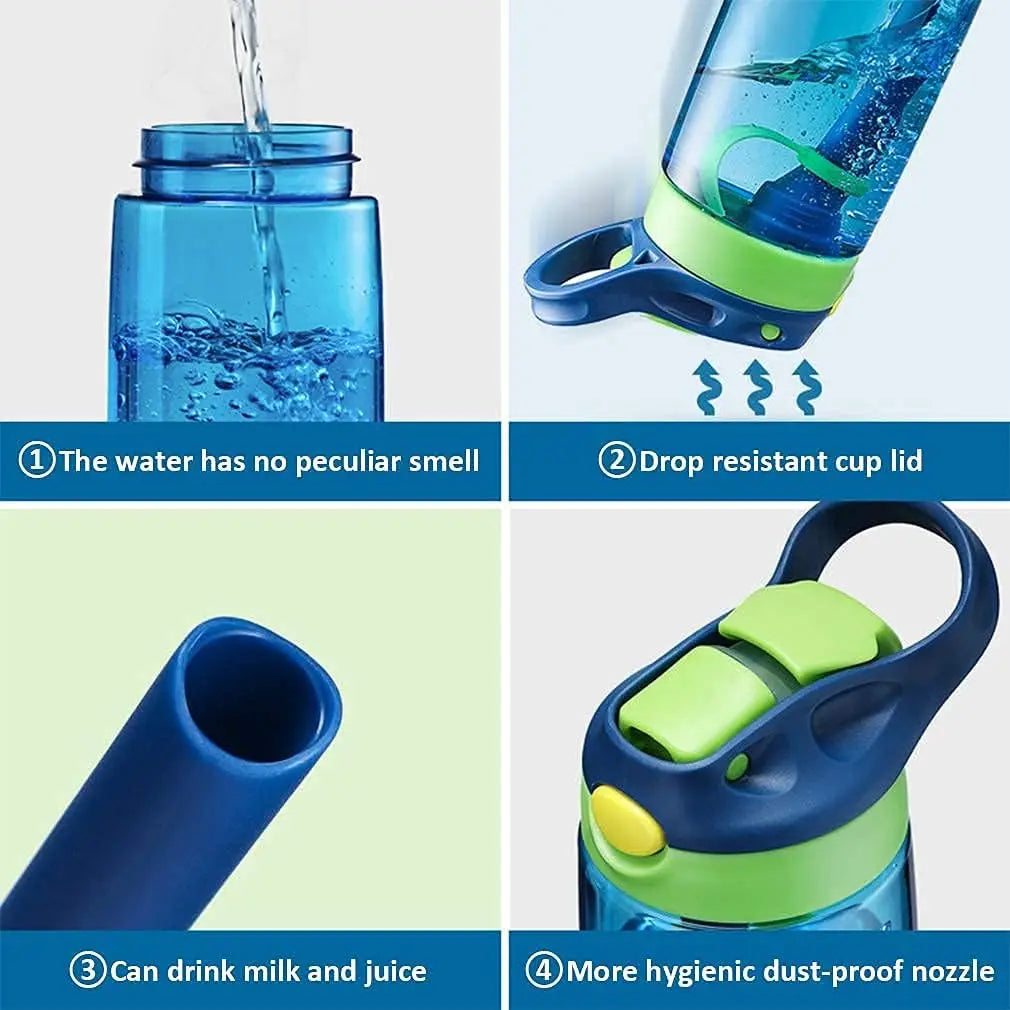 Kids Water Bottles with Drinking Straw