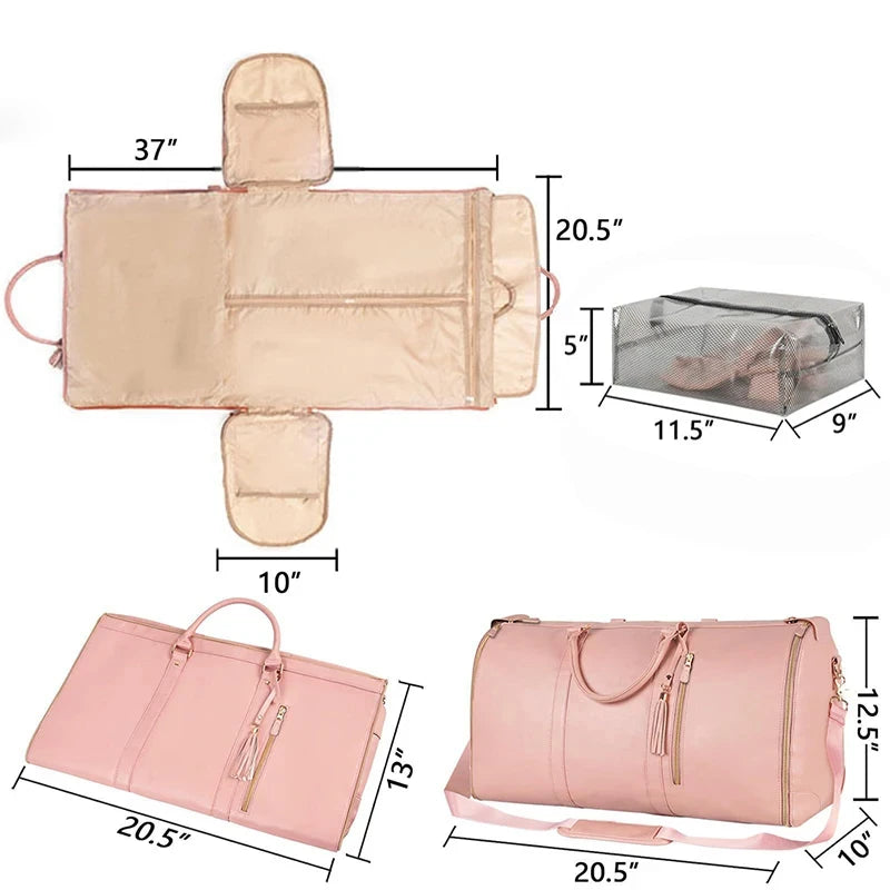 Foldable Suit Storage Bag. Large Capacity Duffle Bag Women's Handbag. Tote Gym Bag