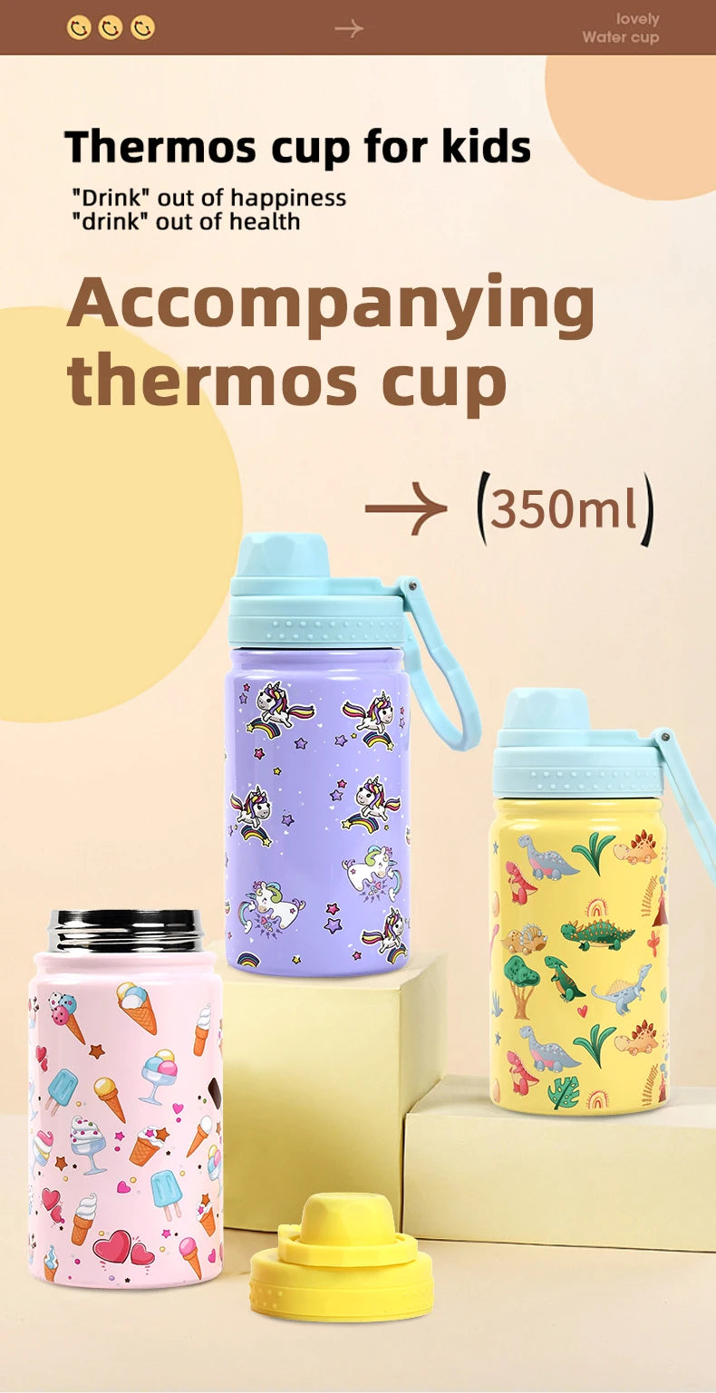 Kids Water Bottles with Drinking Straw