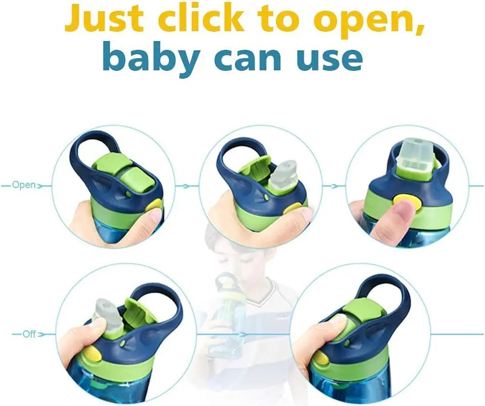 Kids Water Bottles with Drinking Straw