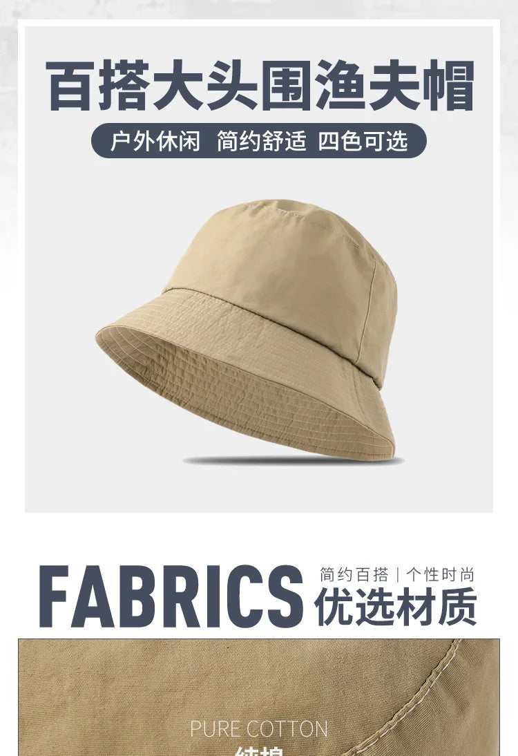 Waterproof Oversize Panama Hat Cap Big Head Man Outdoor Fishing Sun Hat Lady Beach Plus Size Bucket Hat 56-58cm 58-60cm 60-62cm