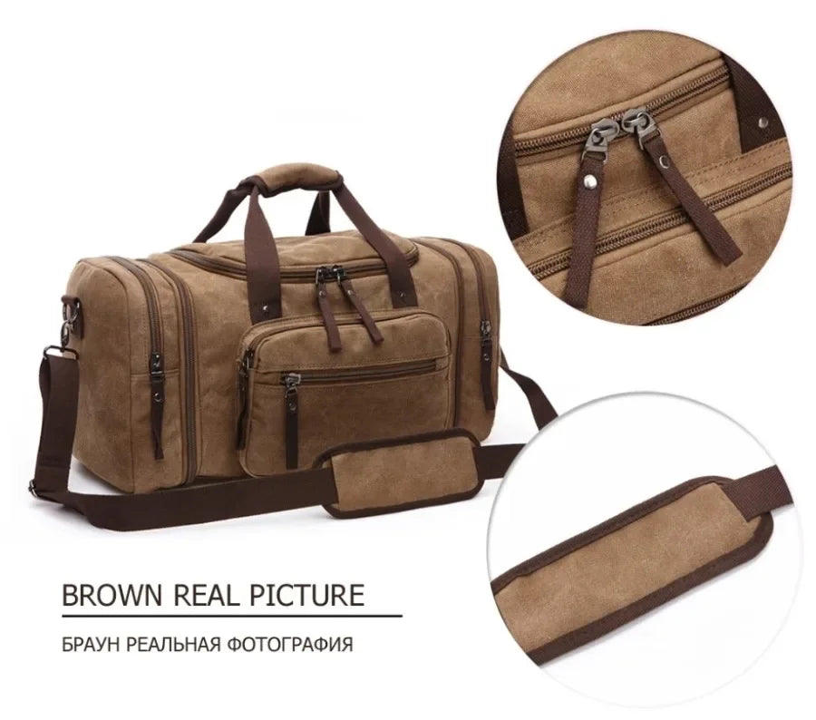 Canvas &amp; Leather Weekender Duffel Bag&nbsp;