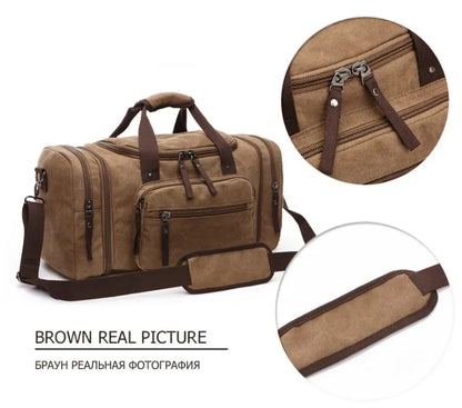 Canvas &amp; Leather Weekender Duffel Bag&nbsp;