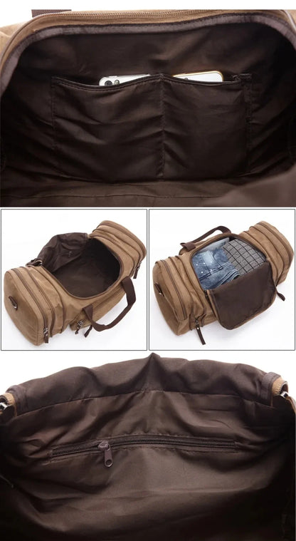 Canvas &amp; Leather Weekender Duffel Bag&nbsp;