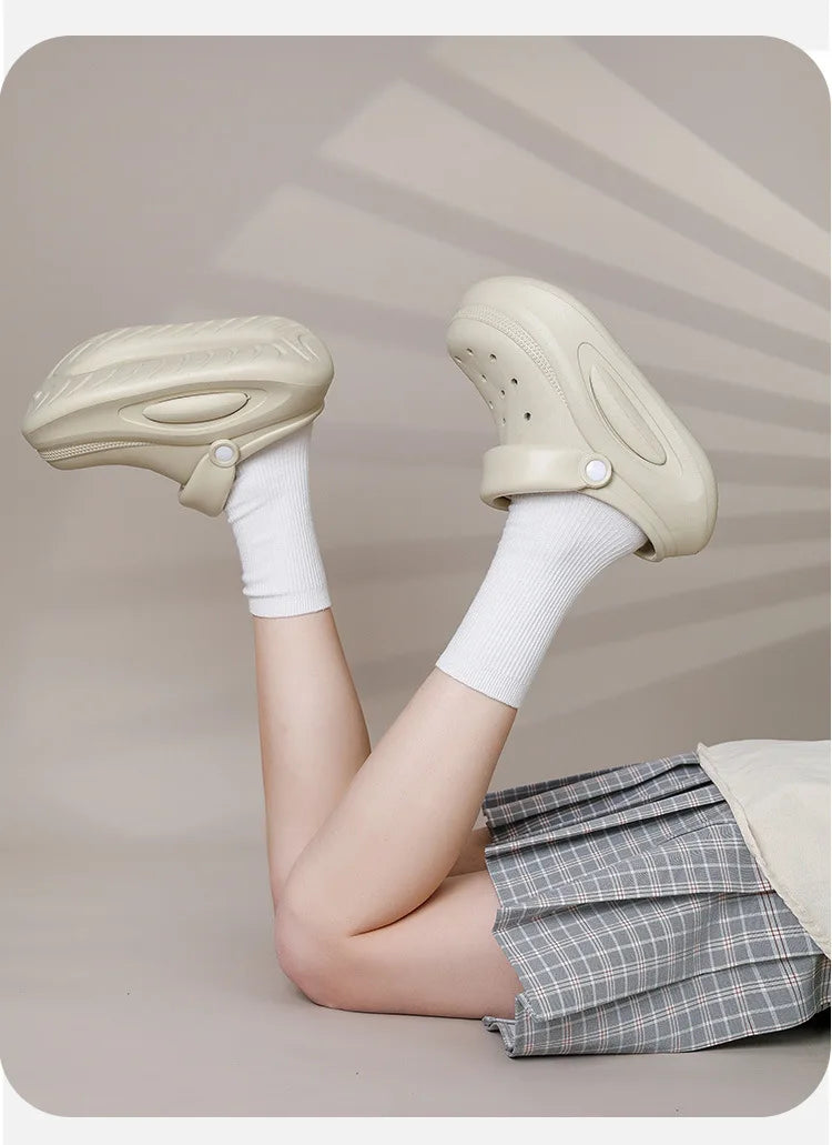 Summer Eva Detachable Crocs Couple Non-slip Half Slipper on Poo Sense Sandals Wear Beach Sandals Men and Women Alike