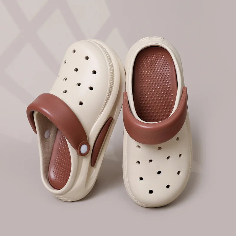 Summer Eva Detachable Crocs Couple Non-slip Half Slipper on Poo Sense Sandals Wear Beach Sandals Men and Women Alike