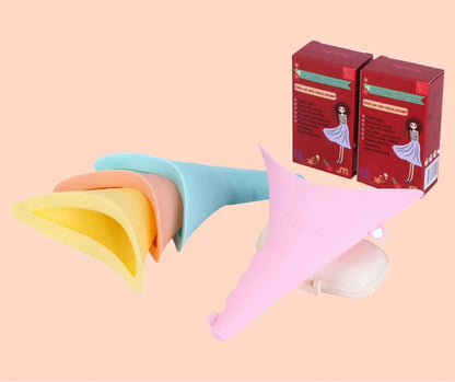 Ladies portable outdoor emergency standing urinal female silicone urinal