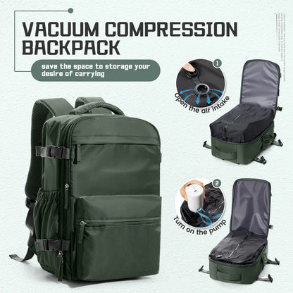 Vacuum Compression Backpack. Airline Approved Baggage