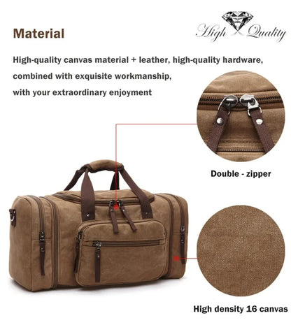 Canvas &amp; Leather Weekender Duffel Bag&nbsp;