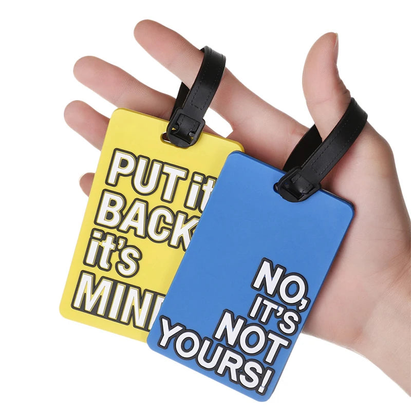 1pcs Letter "Not Your Bag" Cute Travel Accessories Luggage Tags Suitcase Cartoon Style Fashion Silicon Portable Travel Label