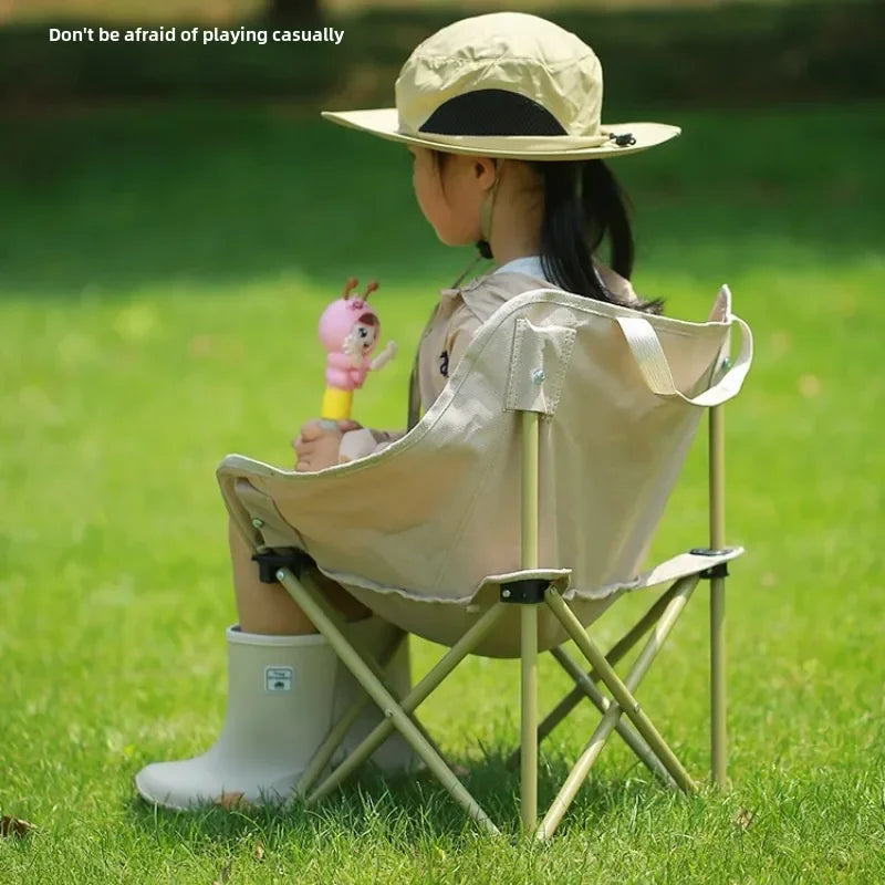 Mini Portable Folding Moon Chair Curved Recliner for Kids Outdoor Camping Beach Chair Pink Age 2-8 Years Compact