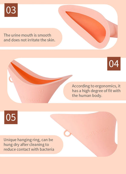 Ladies portable outdoor emergency standing urinal female silicone urinal