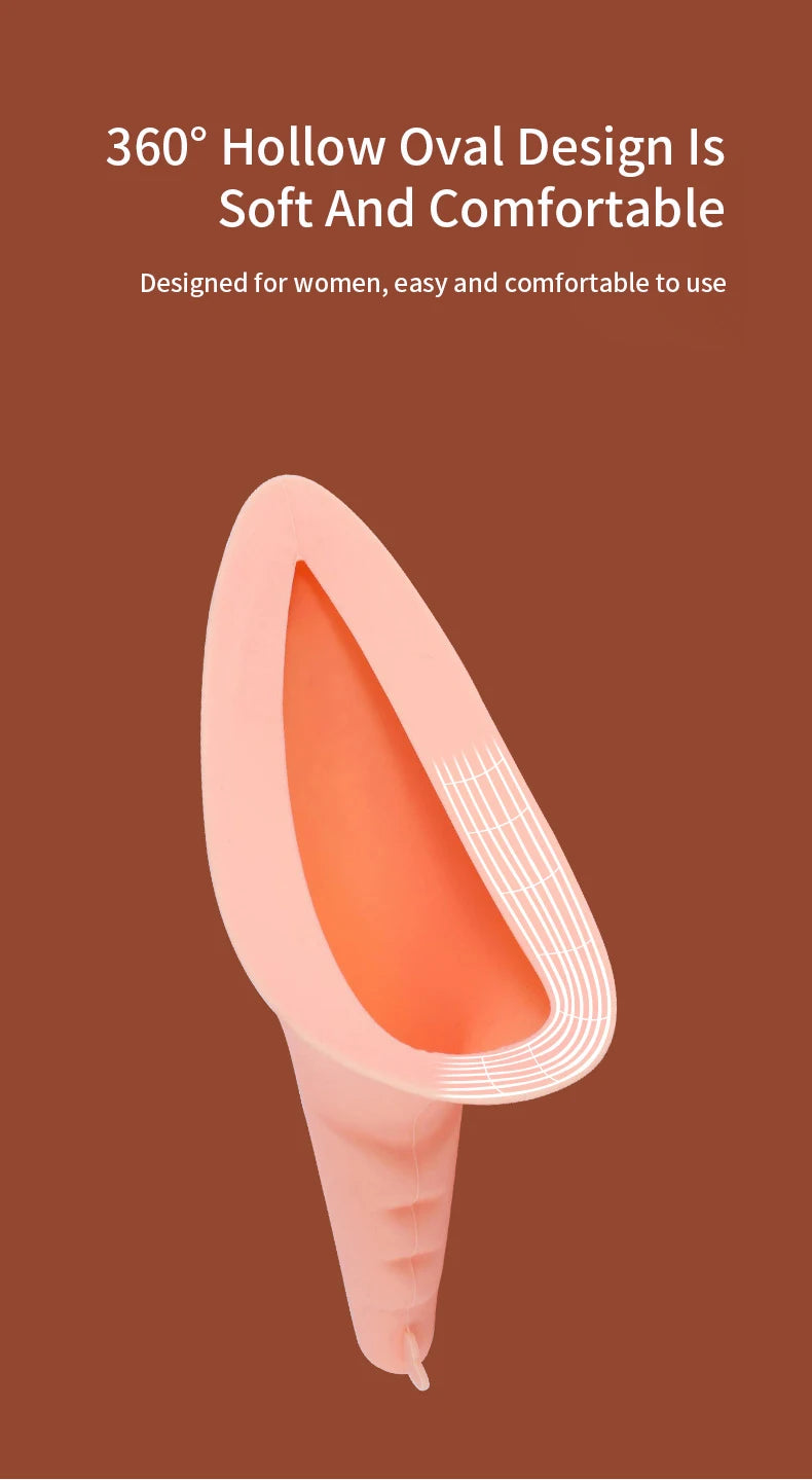 Ladies portable outdoor emergency standing urinal female silicone urinal