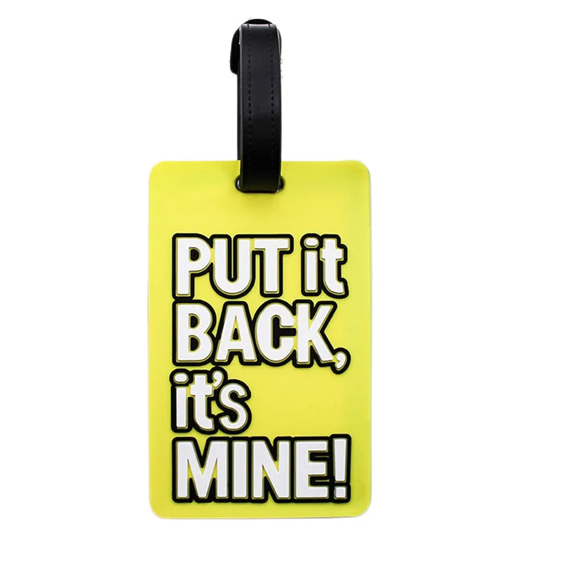 1pcs Letter "Not Your Bag" Cute Travel Accessories Luggage Tags Suitcase Cartoon Style Fashion Silicon Portable Travel Label
