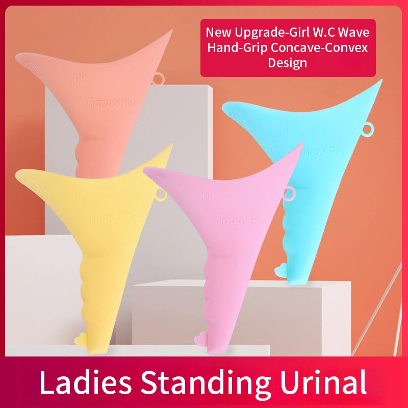 Ladies portable outdoor emergency standing urinal female silicone urinal