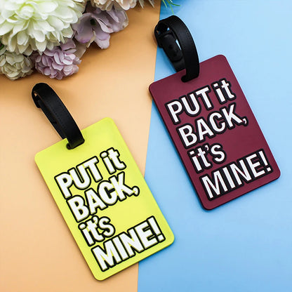 1pcs Letter "Not Your Bag" Cute Travel Accessories Luggage Tags Suitcase Cartoon Style Fashion Silicon Portable Travel Label