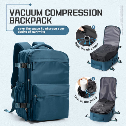Vacuum Compression Backpack. Airline Approved Baggage