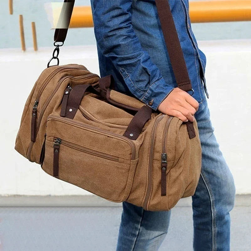 Canvas &amp; Leather Weekender Duffel Bag&nbsp;
