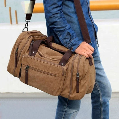 Canvas &amp; Leather Weekender Duffel Bag&nbsp;