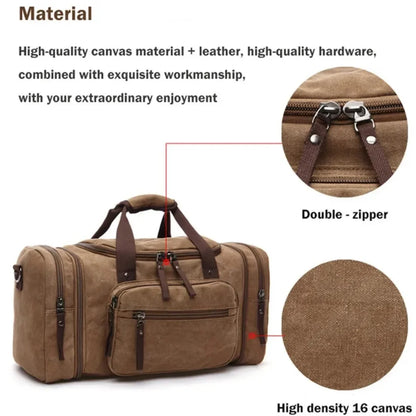 Canvas &amp; Leather Weekender Duffel Bag&nbsp;