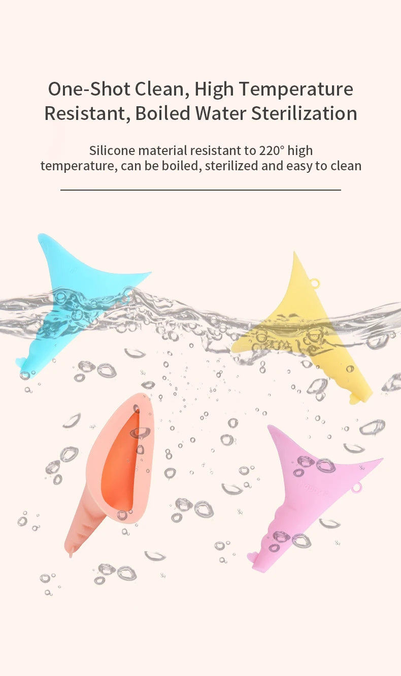 Ladies portable outdoor emergency standing urinal female silicone urinal