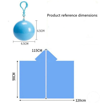 Portable disposable raincoat Disposable emergency poncho ball waterproof adult raincoat suitable for travel outdoor sports