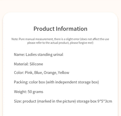 Ladies portable outdoor emergency standing urinal female silicone urinal