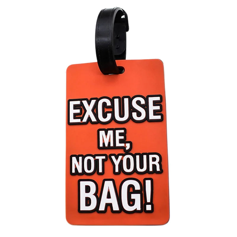 1pcs Letter "Not Your Bag" Cute Travel Accessories Luggage Tags Suitcase Cartoon Style Fashion Silicon Portable Travel Label