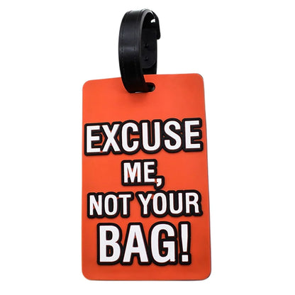 1pcs Letter "Not Your Bag" Cute Travel Accessories Luggage Tags Suitcase Cartoon Style Fashion Silicon Portable Travel Label