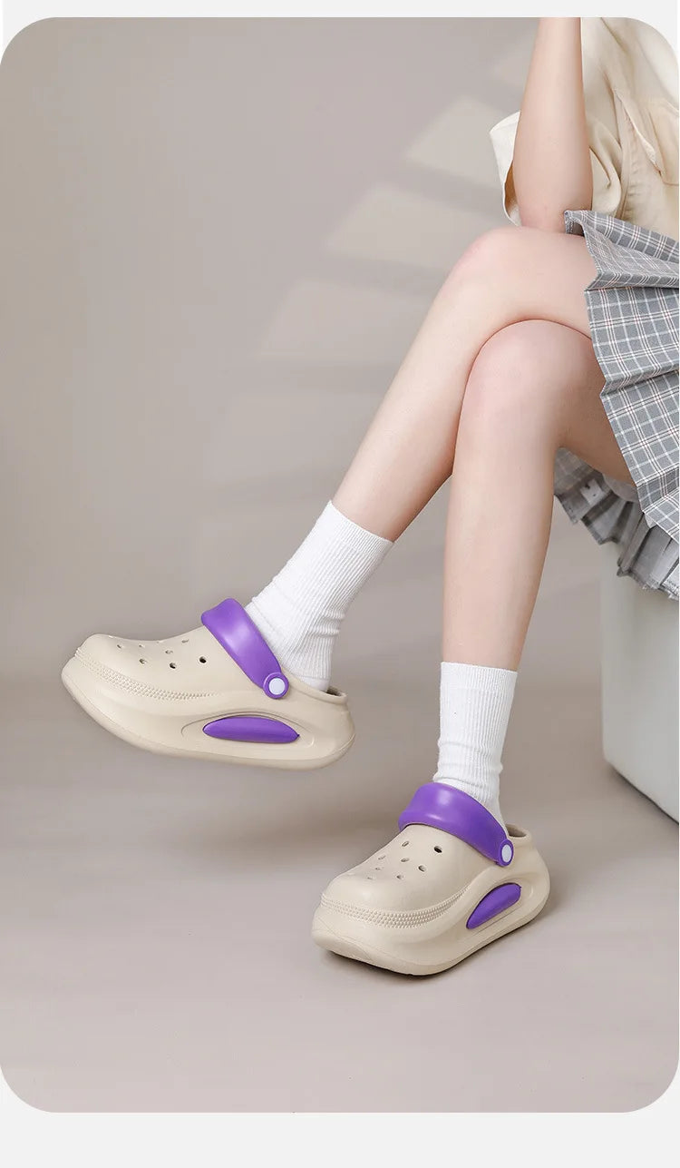 Summer Eva Detachable Crocs Couple Non-slip Half Slipper on Poo Sense Sandals Wear Beach Sandals Men and Women Alike
