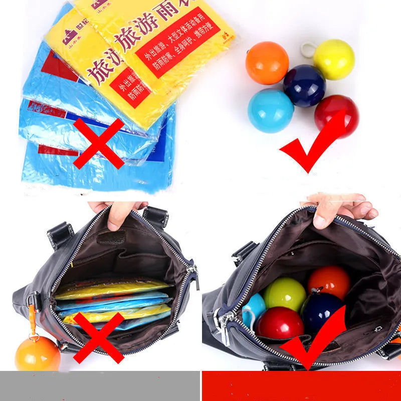 Portable disposable raincoat Disposable emergency poncho ball waterproof adult raincoat suitable for travel outdoor sports