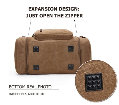 Canvas &amp; Leather Weekender Duffel Bag&nbsp;