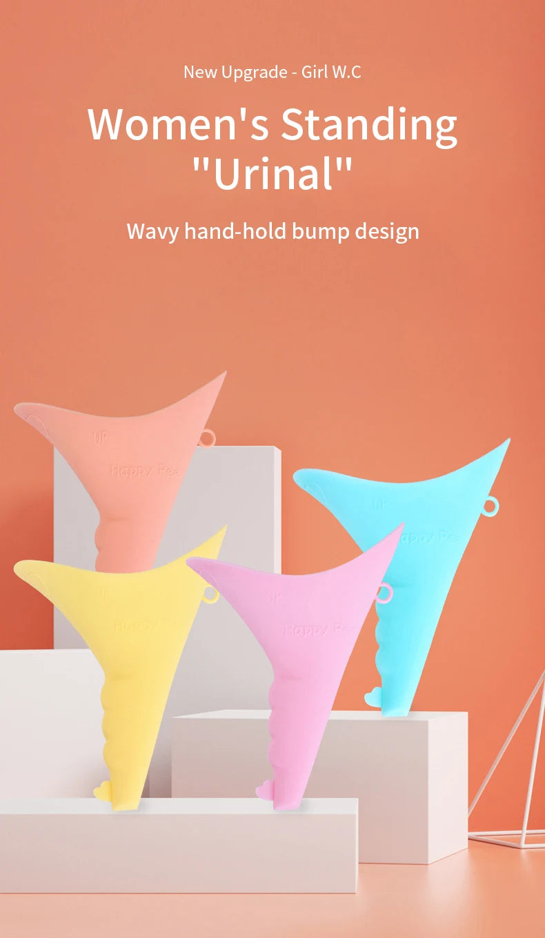 Ladies portable outdoor emergency standing urinal female silicone urinal