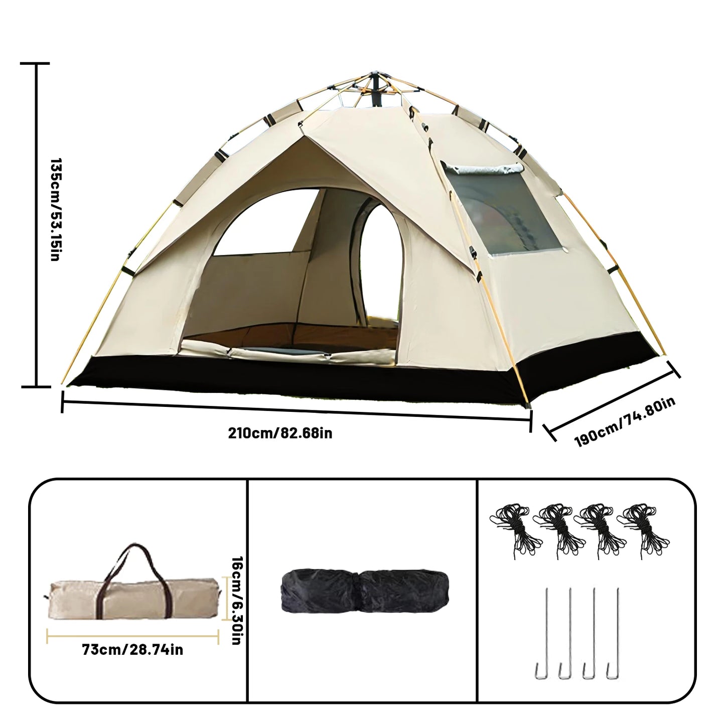 Automatic Quick-opening Tent Outdoor Self-driving Travel Camping Tent Rainproof Sunshine-proof Tent