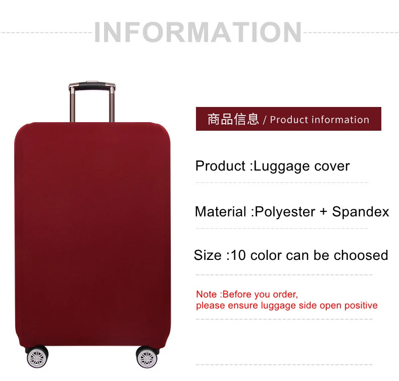 Thick Elastic Solid Luggage Protective Cover Zipper Suit For 18-32 inch Bag Suitcase Covers Trolley Cover Travel Accessories