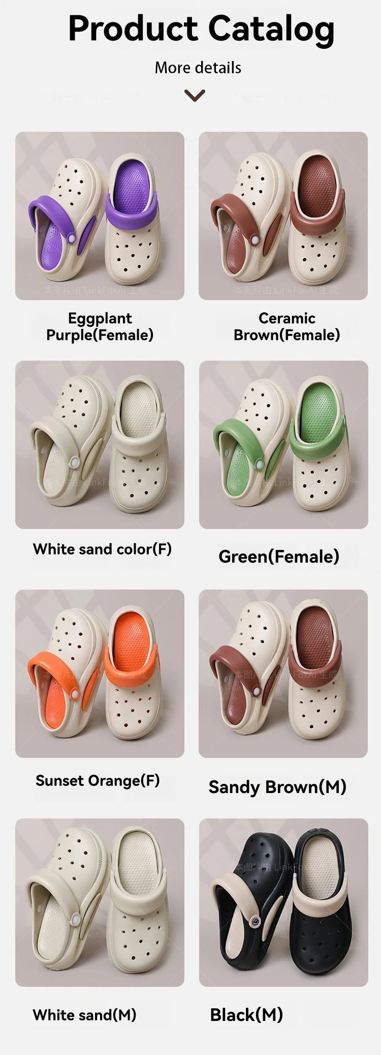Summer Eva Detachable Crocs Couple Non-slip Half Slipper on Poo Sense Sandals Wear Beach Sandals Men and Women Alike