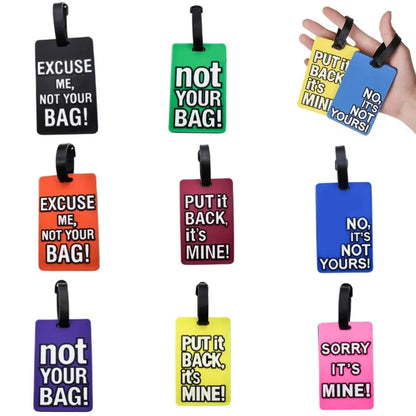 1pcs Letter "Not Your Bag" Cute Travel Accessories Luggage Tags Suitcase Cartoon Style Fashion Silicon Portable Travel Label