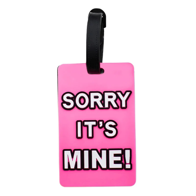 1pcs Letter "Not Your Bag" Cute Travel Accessories Luggage Tags Suitcase Cartoon Style Fashion Silicon Portable Travel Label
