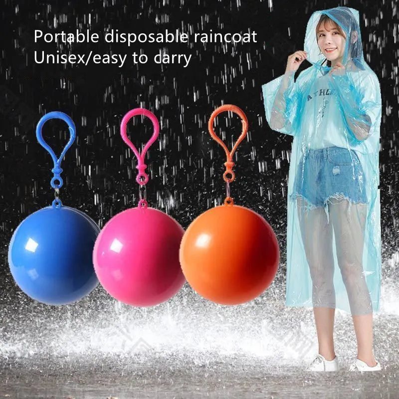 Portable disposable raincoat Disposable emergency poncho ball waterproof adult raincoat suitable for travel outdoor sports