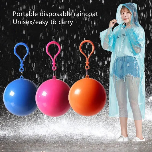 Portable disposable raincoat Disposable emergency poncho ball waterproof adult raincoat suitable for travel outdoor sports