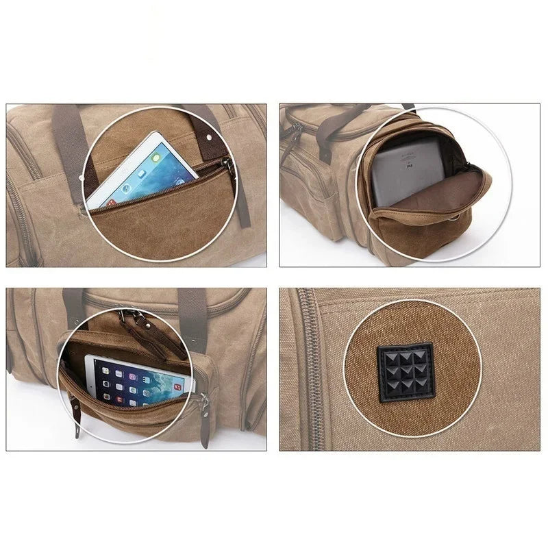Canvas &amp; Leather Weekender Duffel Bag&nbsp;
