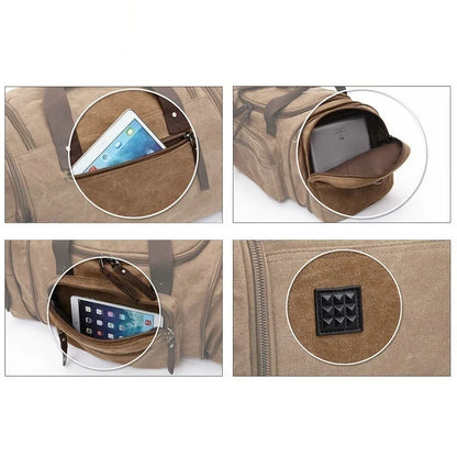 Canvas &amp; Leather Weekender Duffel Bag&nbsp;